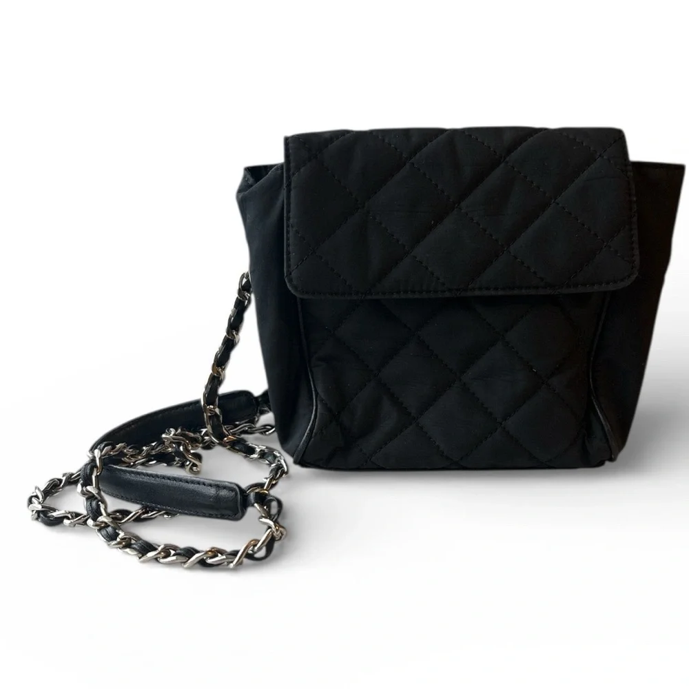 Ann Taylor Vintage Quilted Crossbody Purse With Chain Link Strap